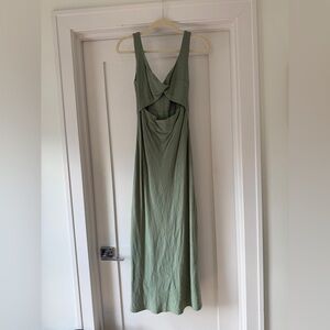 Petal & Pup Sage Green Sleeveless Cutout Maxi Dress